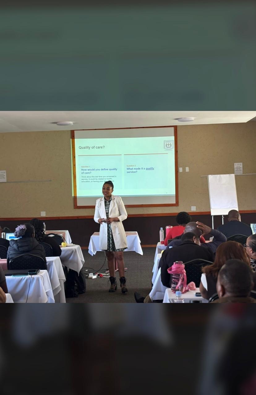 Mathato Aumane teaching a quality improvement session